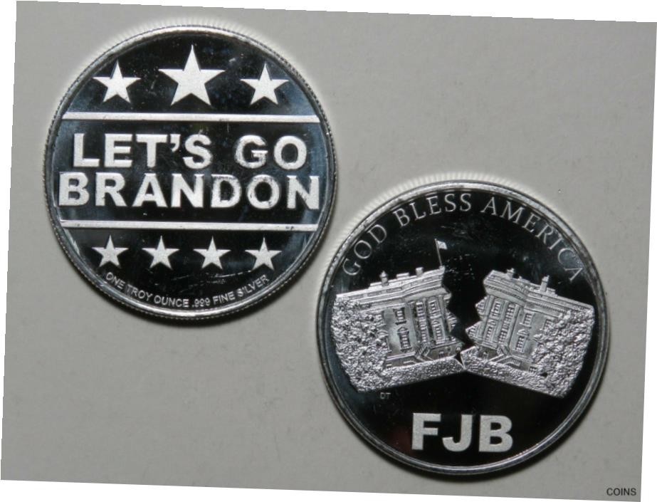 上等な トランプコイン アンティークコイン NGC PCGS Let's Go Brandon - 1 oz 999 Silver Ro #7963  - その他