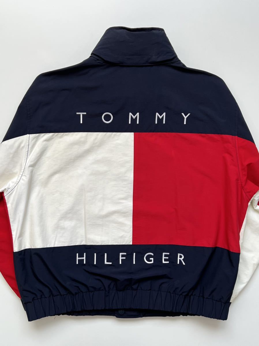 90's TOMMY HILFIGER ビッグフラッグ ジャケット L 90年代 トミーヒルフィガー フラッグ ビッグロゴ ロゴ セーリングジャケット ブルゾン