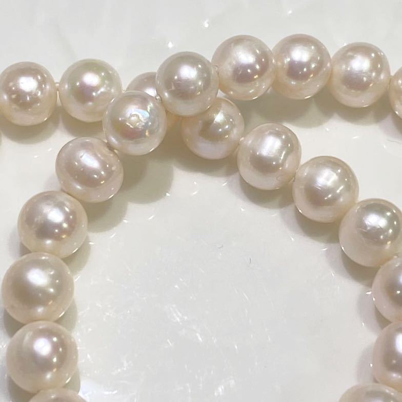 ホワイトピンクカラ-Pearl 8-8.5mm真珠ネックレス 本真珠　SILVER パールネックレス _画像8