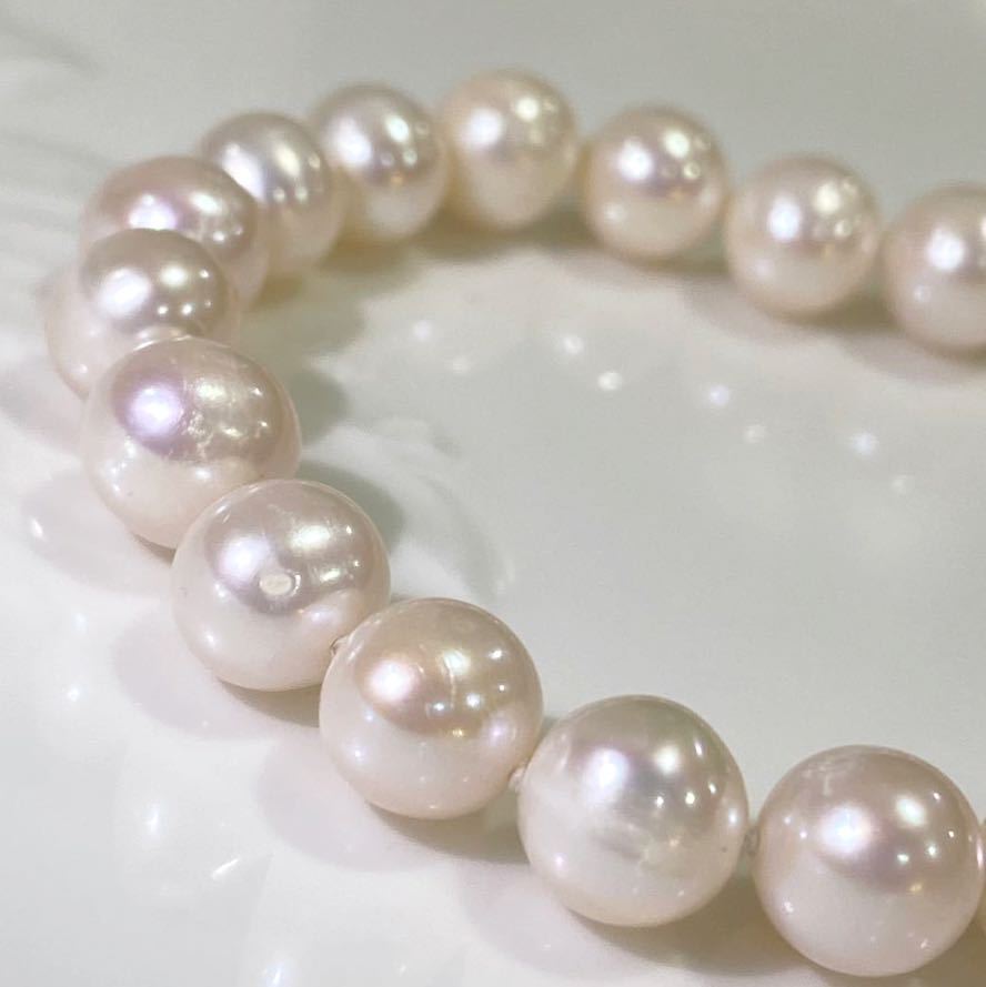 ホワイトピンクカラ-Pearl 8-8.5mm真珠ネックレス 本真珠　SILVER パールネックレス _画像2