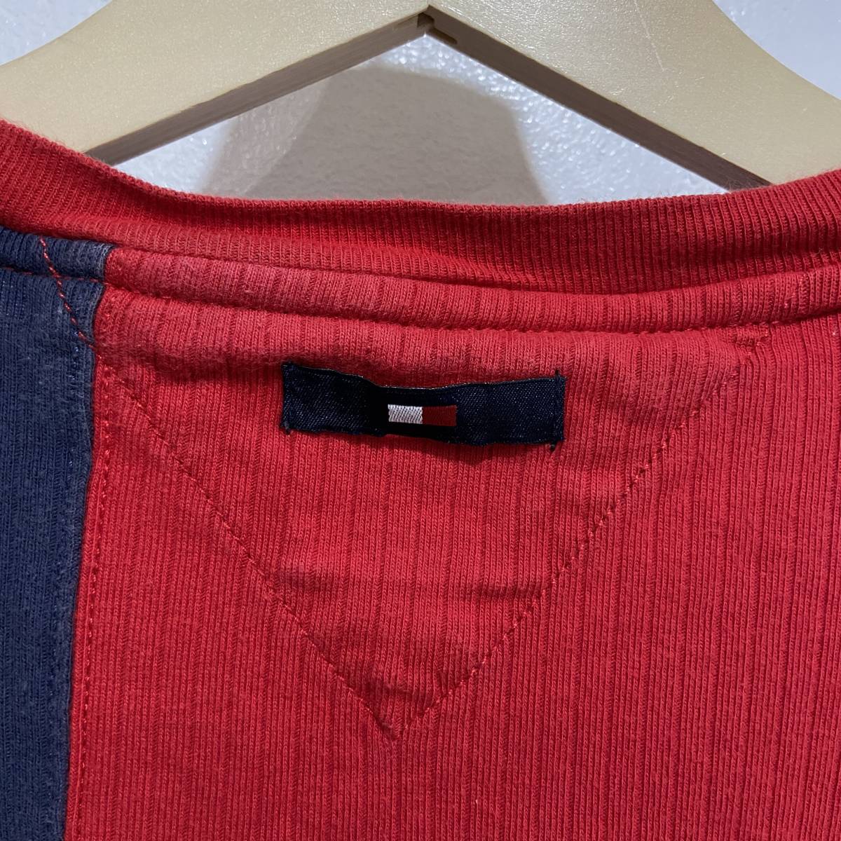 ☆送料無料☆Tommy HILFIGER☆トミーヒルフィガー☆リブTシャツ☆メンズL☆赤ネイビー☆B22_画像6