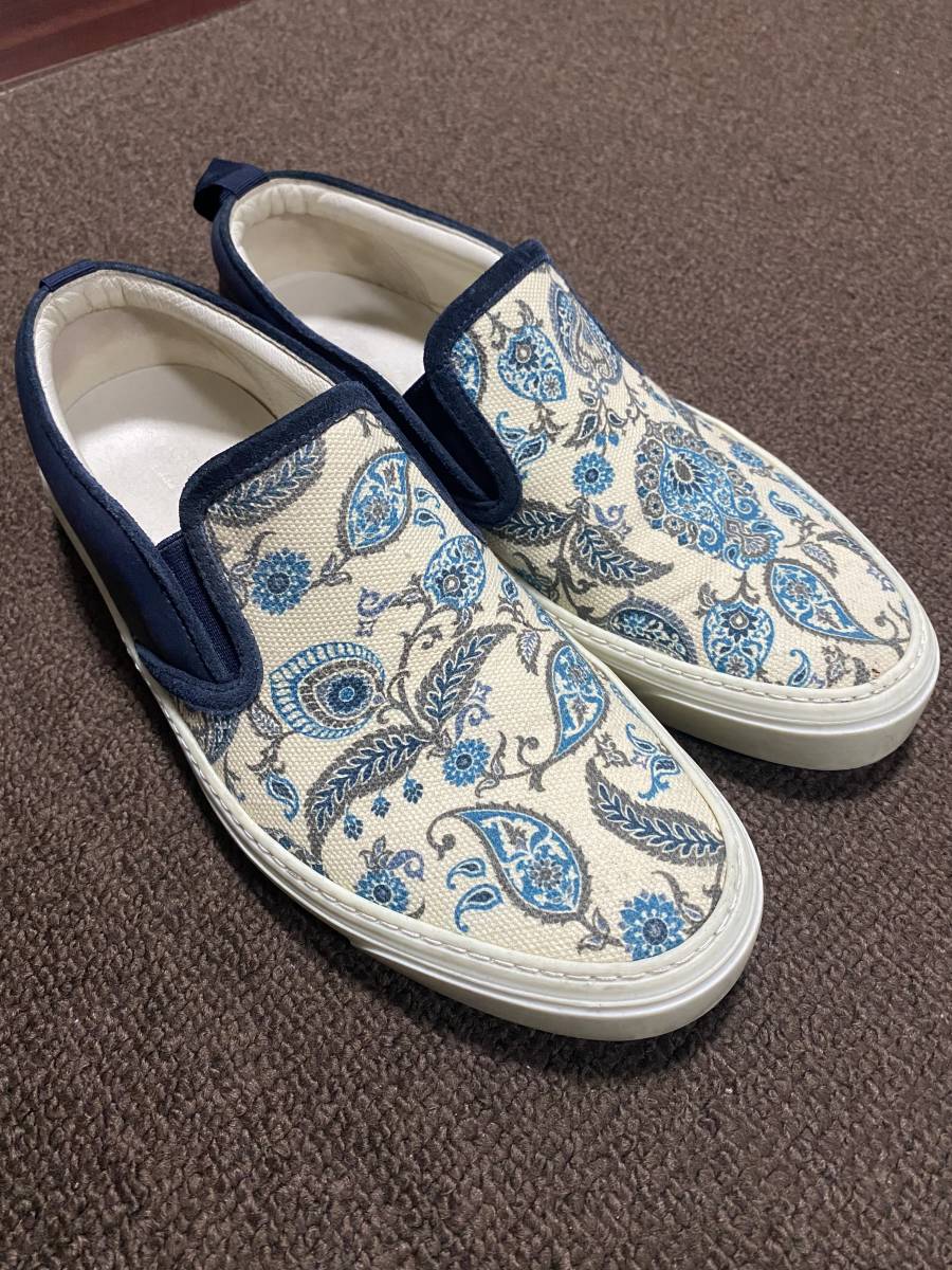 確実正規品 GUCCI スリッポン ペイズリー柄 メンズ グッチ SIZE40?41? 26cm~26.5cm相当