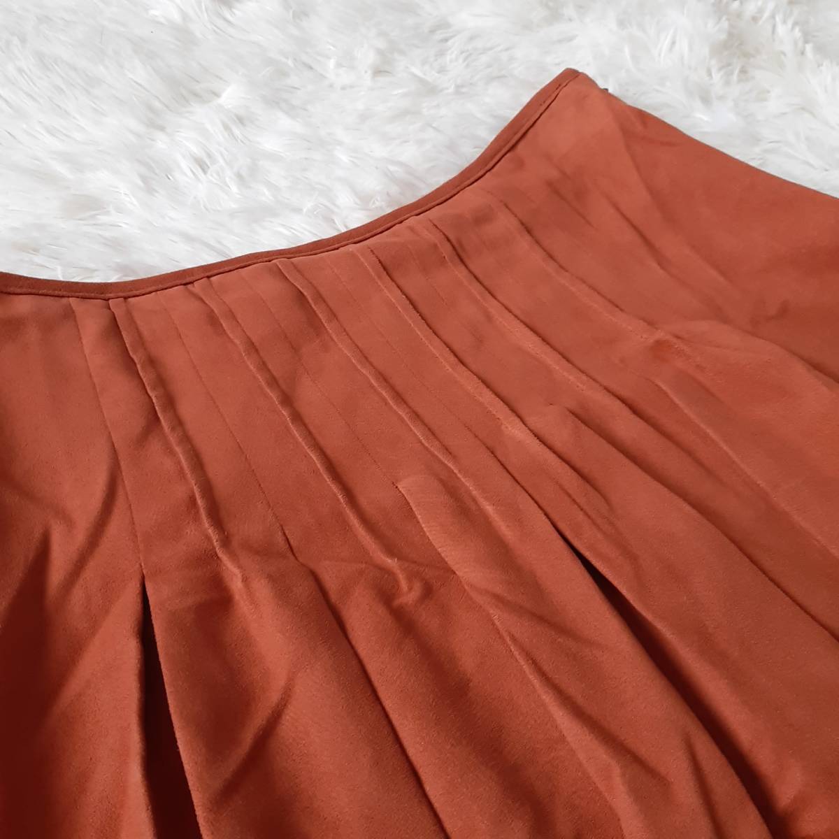 PROFILE  профиль 　...　 замша ...　... юбка 　 пушистый 　 оранжевый 　36　 сделано в Японии 