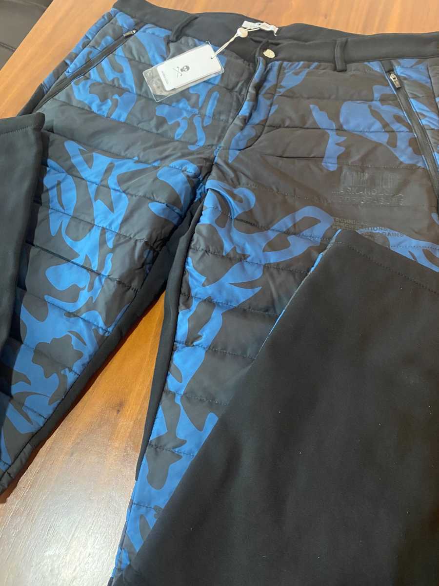 1円〜 マーク＆ロナ ウォーム パンツ ブルー・ブラック 50サイズ 厚手