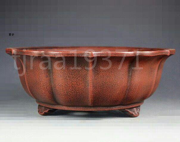 h102-宜興紫砂の鉢 盆栽鉢 植木鉢 多肉植物鉢 宜興紅清セメント