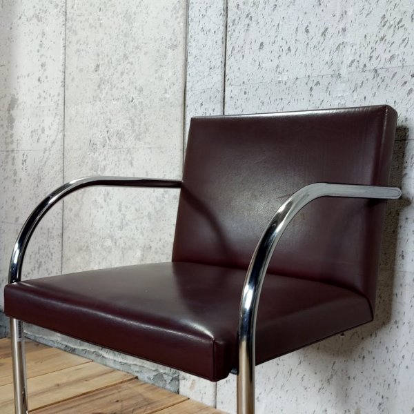 Knoll Mies van der Rohe Collection Arm Chair Tubular ミースファンデルローエ ブルーノ アームチェア チューブラー 本革張り ノール