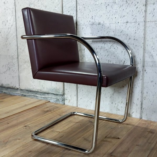 Knoll Mies van der Rohe Collection Arm Chair Tubular ミースファンデルローエ ブルーノ アームチェア チューブラー 本革張り ノール