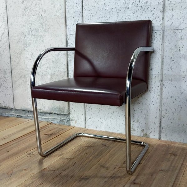 Knoll Mies van der Rohe Collection Arm Chair Tubular ミースファンデルローエ ブルーノ アームチェア チューブラー 本革張り ノール