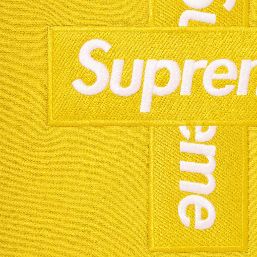 新品 海外 Mサイズ★Supreme Cross Box Logo Hooded Sweatshirt Lemon yellow シュプリーム クロス ボックスロゴ フーディー パーカー 黄色