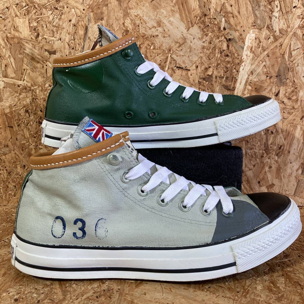 CONVERSE ALL STAR FATTY&NUTTY BROTHERS US8.5 27cm コラボ 別注 限定 オールスター レザー リメイク_画像4