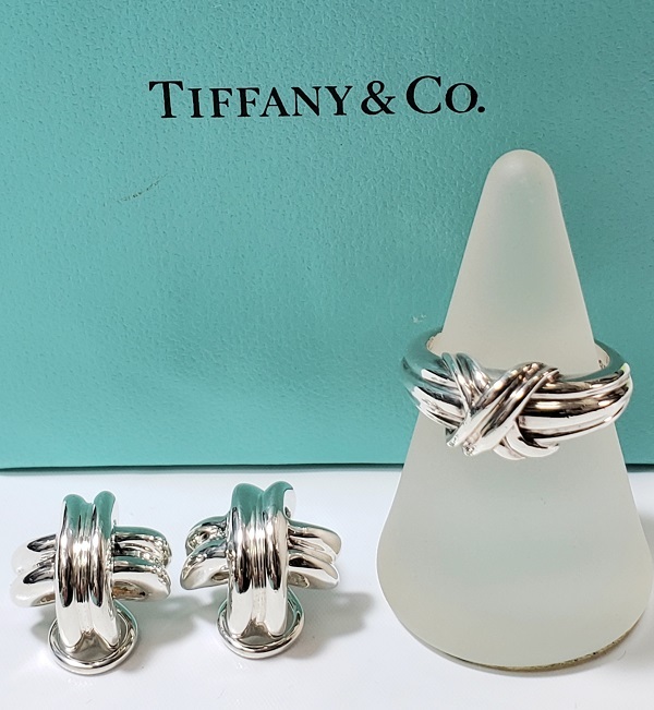 Tiffany&Co. ティファニー シグネチャー クロス リング イヤリング セット シルバー 925 _画像1