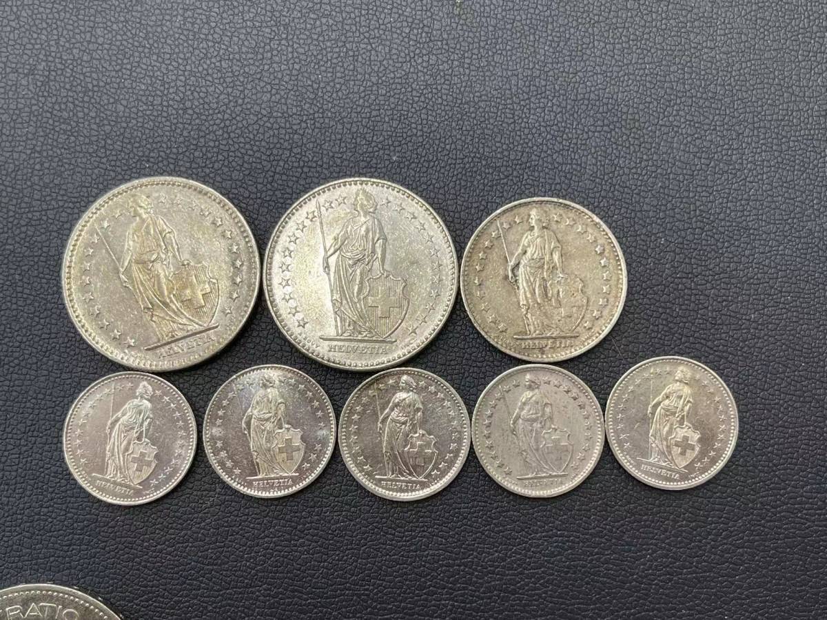 外国銭まとめ 硬貨/コイン/銀貨 スイス 5フラン/2フラン/1フラン 1962 