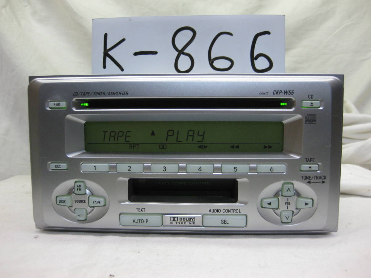 K-866 TOYOTA Toyota CKP-W55 08600-00G60 широкий размер 2D размер CD& кассетная дека неисправность товар 