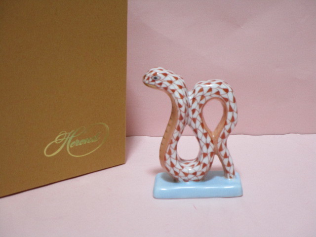本物 新品 Herend/ヘレンド ZODIAC 2013年 干支 巳ヘビ 赤 定価38,500