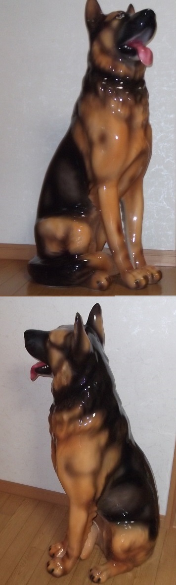 価格交渉可 シェパード ジャーマンシェパード 警察犬 犬の置物 イタリア製 ITALY イタリー インテリア オブジェ 犬 置物 陶器 陶磁器 迫力_画像7