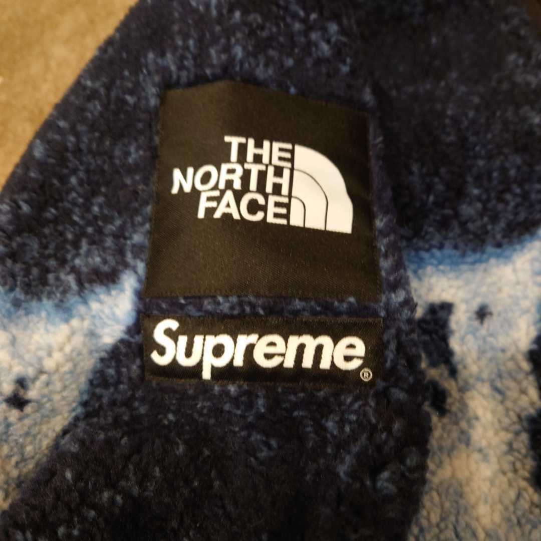 SUPREME 21aw THE NORTH FACE Bleached Denim Print Fleece Jacket 