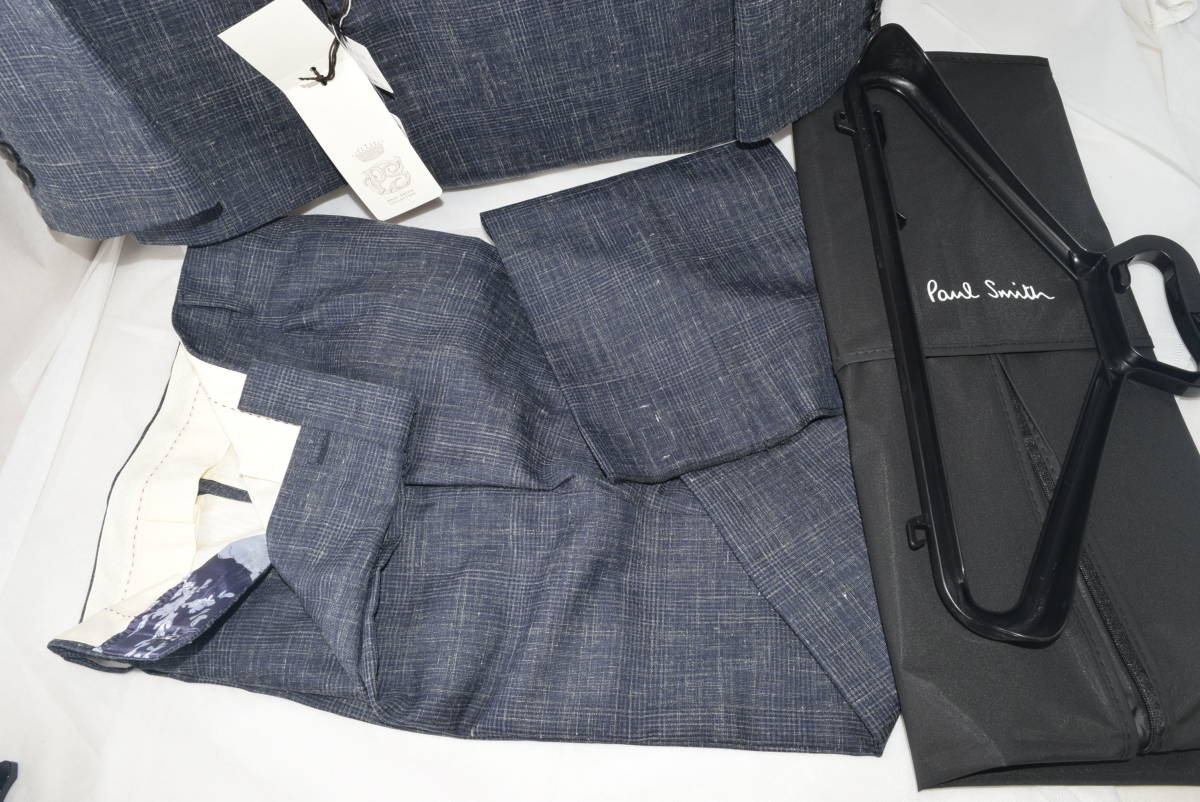 ☆新品☆Paul Smith COLLECTION セットアップ ダブルスーツ 紺 裏地花柄紫☆Mサイズ 肩幅40㎝ 身幅48㎝ 着丈71㎝ 胴囲78㎝☆定価187,000円_画像8