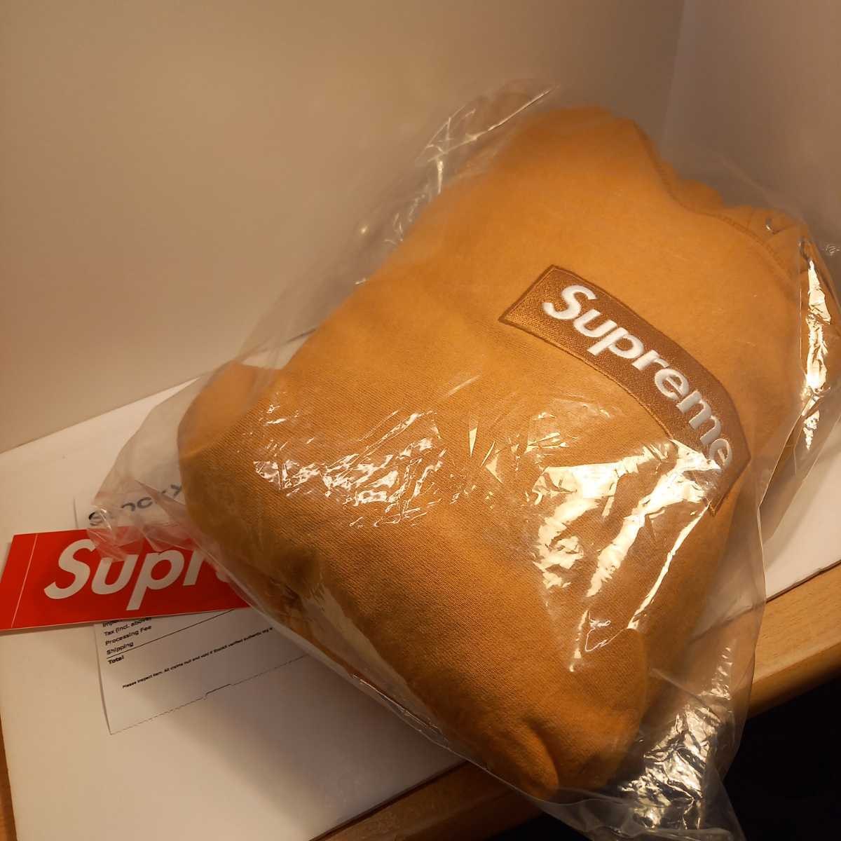 Supreme Box Logo Hooded Sweatshirt Light Mustard Supreme Box Logo Hooded Sweatshirt Light Mustard