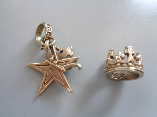 2 позиций комплект прекрасный товар ROYAL ORDER Royal Order 9K SMALL SOLID STAR WITH CROWN TINY CROWN подвеска с цепью GOLD Gold золотой K9