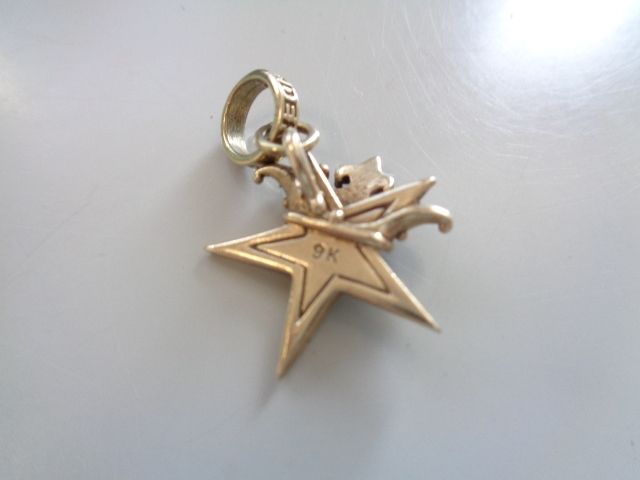 2点セット 美品 ROYAL ORDER ロイヤルオーダー 9K SMALL SOLID STAR WITH CROWN TINY CROWN ペンダントトップ GOLD ゴールド 金 K9