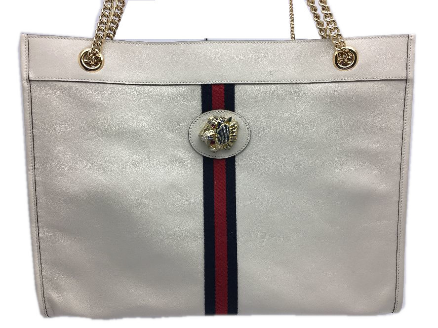 GUCCI グッチ ラジャ チェーントートバッグ タイガーヘッド レザー
