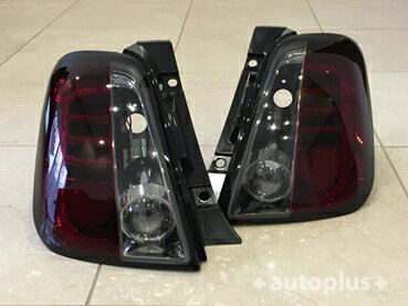FIAT500・ABARTH500 LEDテール スモーク&レッド/BKフレーム