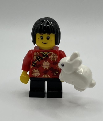 即決　新品　未使用　レゴ　LEGO　ミニフィギュア　ミニフィグ　シティ　うさぎ　チャイナ服の女の子　ペット　動物　子ども_画像1