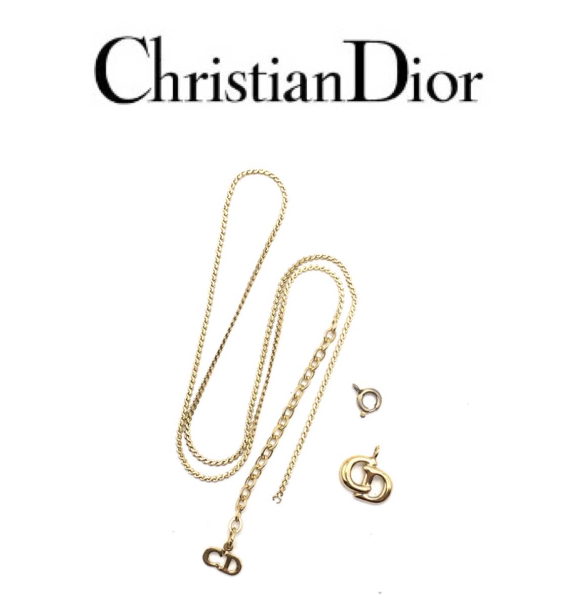 50％OFF】 Dior ディオール ネックレス ゴールド系 ロゴ Christian - キーホルダー - alrc.asia