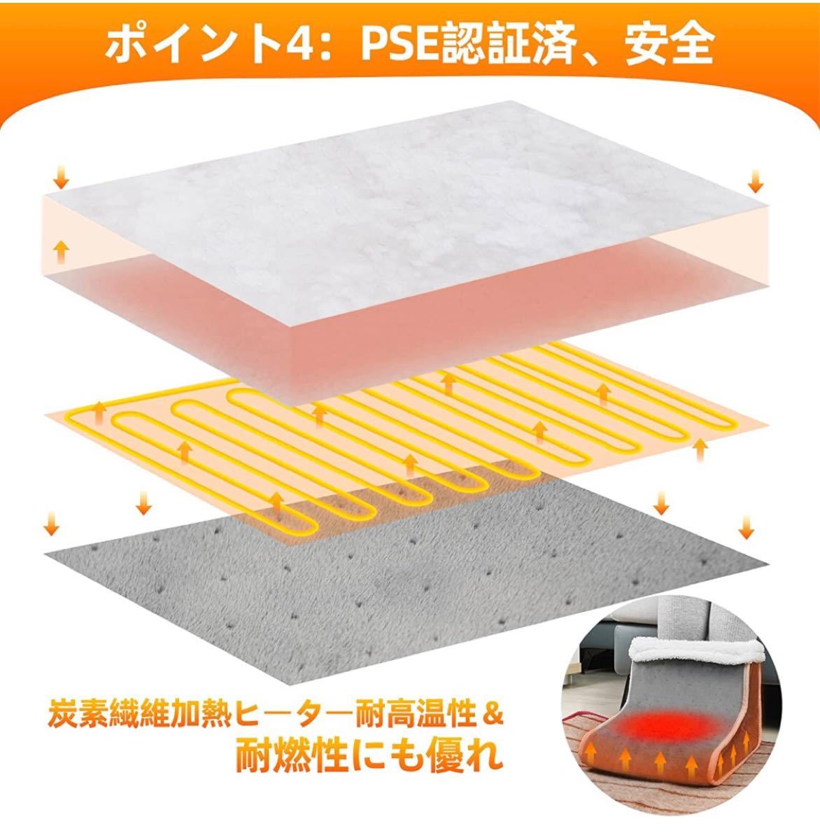 足温器フットウォーマーあったか足元ヒーターコンセント式タイマー機能付き６段階温度調整　足入れ電熱マット省エネ速暖均一加熱 洗濯可能