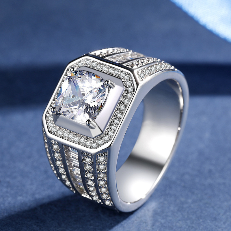 送料無料 海外希少人気 メンズ 指輪 ダイヤモンド リング 結婚 最高級上品 プラチナ US7~12 素晴らしい価格 【値下げ】 大粒