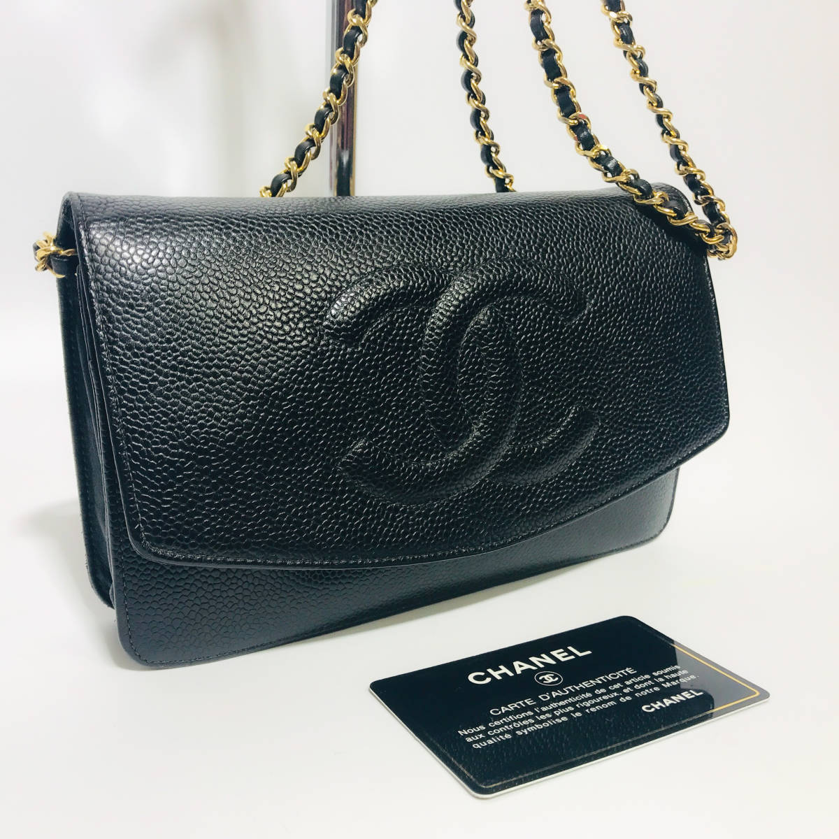 ☆1円スタート☆極美品☆カード有り☆CHANEL シャネル キャビアスキン