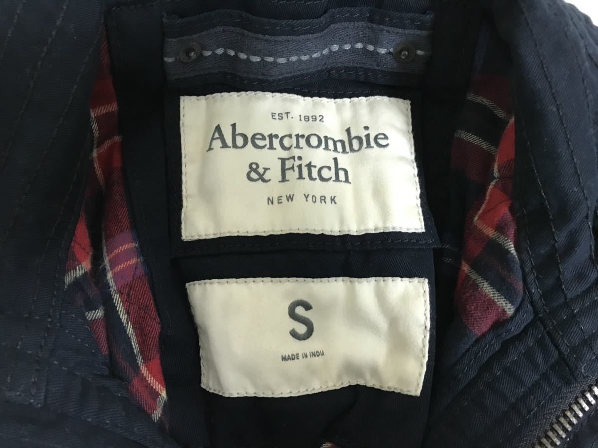 本物アバクロアンドフィッチAbercrombie&FitchコットンM65ミリタリージャケットメンズ紺ネイビーSアメカジ