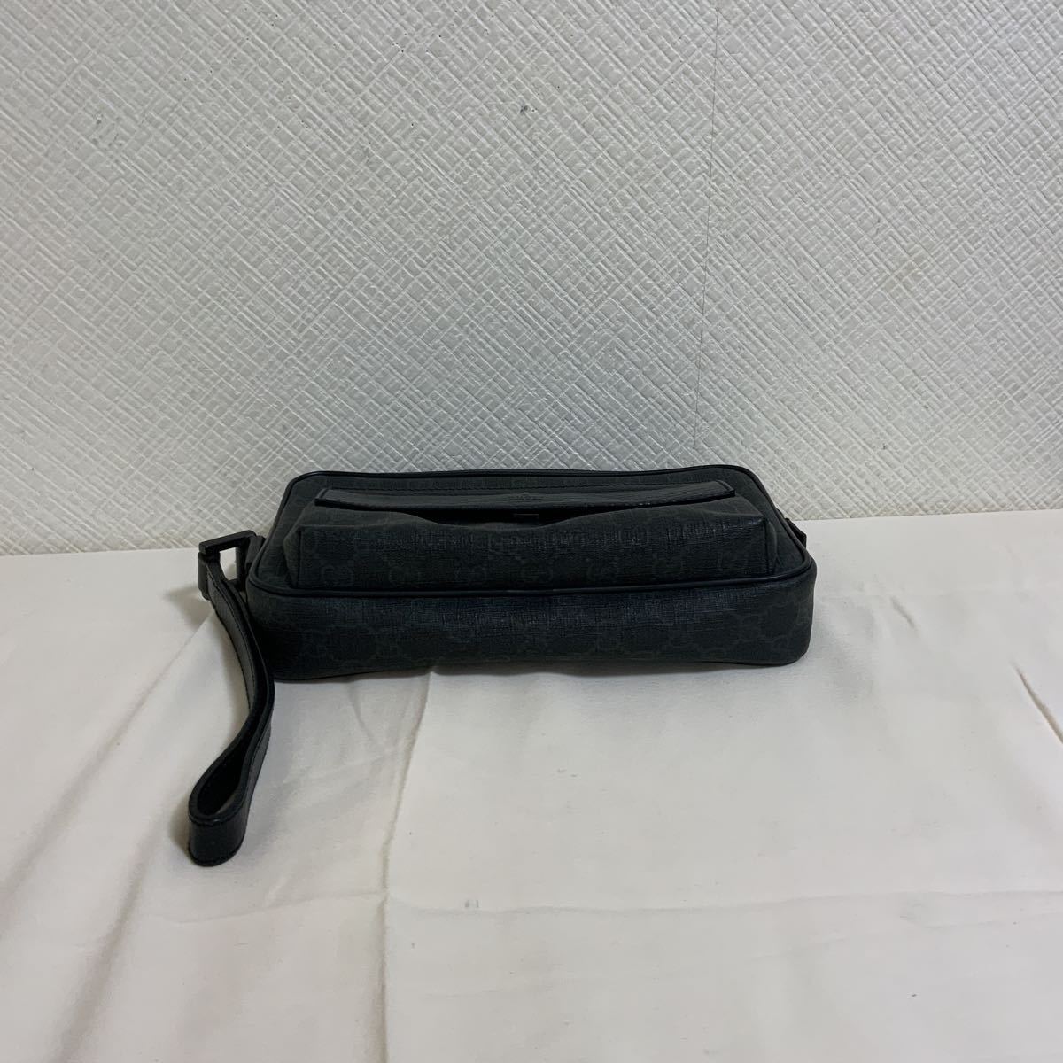 美品本物グッチGUCCI本革レザーGG柄PVCクラッチハンドバッグビジネス