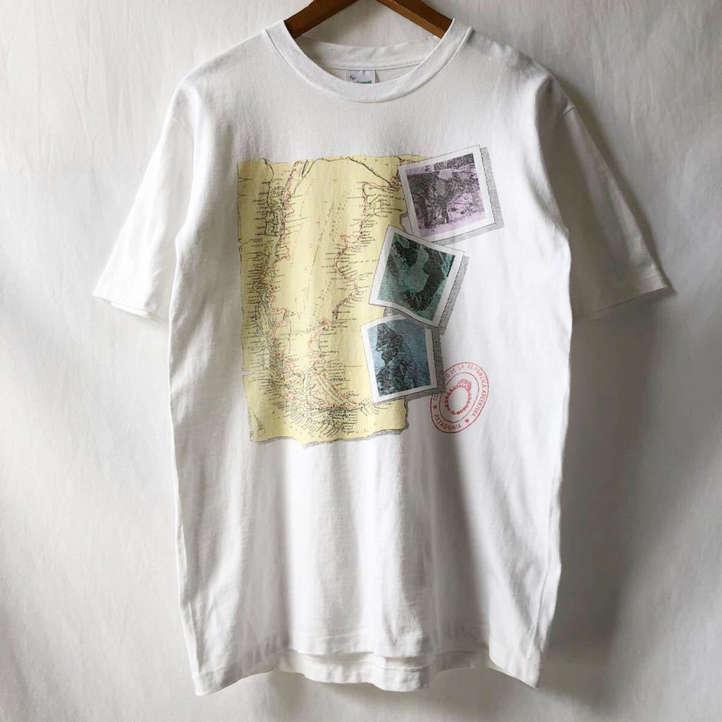 80s 90s Patagonia マップ柄 Tシャツ M ホワイト USA製 ビンテージ 80年代 90年代 パタゴニア 地図 アメリカ製 米国製 ヴィンテージ_画像2