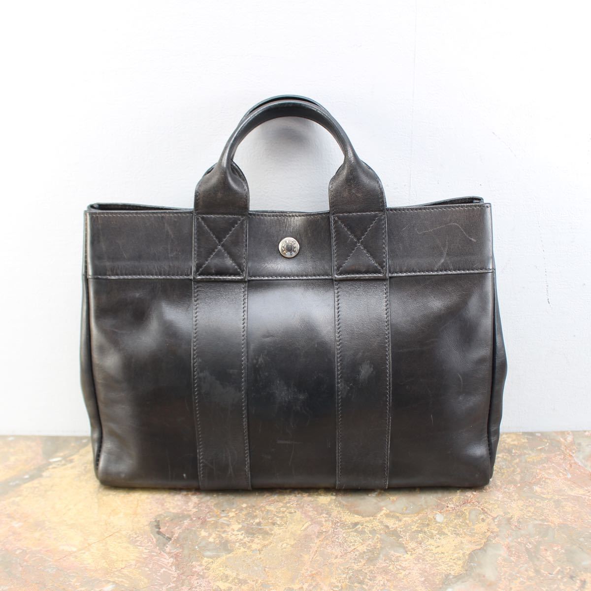 HERMES LEATHER HAND BAG MADE IN FRANCE/エルメスフールトゥPMレザーハンドバッグ