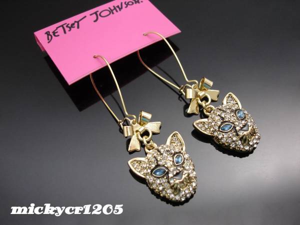 新品本物◆アメリカブランド BETSEY JOHNSON【ベッツィ ジョンソン】 豹 ヒョウ ピアス【一点のみ】華奢 ゴージャスな雰囲気_画像2