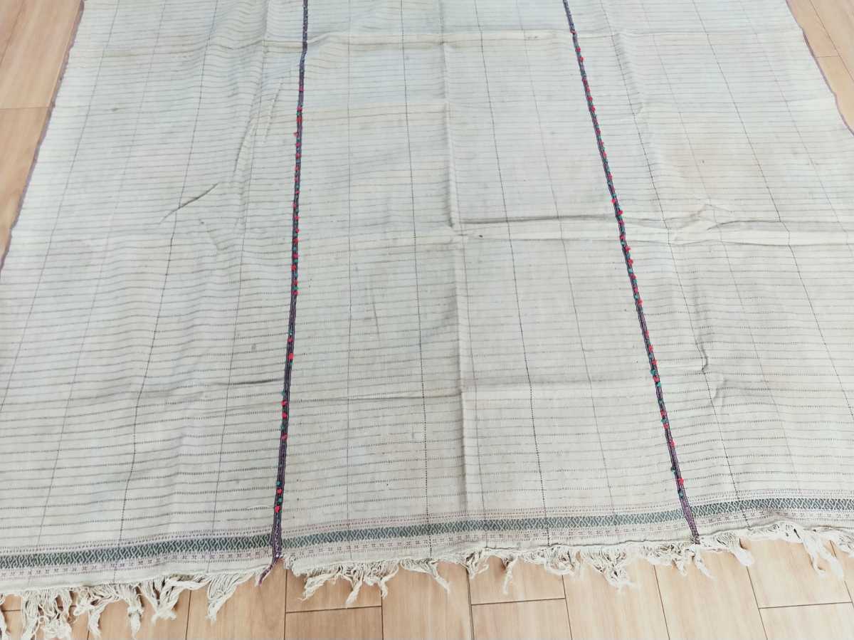 ミャンマー チンのテキスタイル インテリアファブリック コットン100% セミアンティーク タペストリー 掛け布 敷布