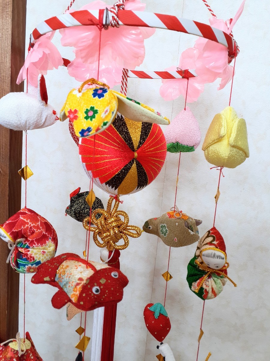 美品◇さげもん 雛祭り ちりめん 吊るし飾り 吊るし雛◇ひな人形