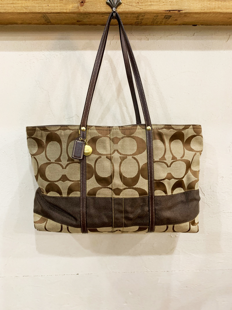 ヤフオク! - ☆COACH/コーチ シグネチャーストライプラージトート