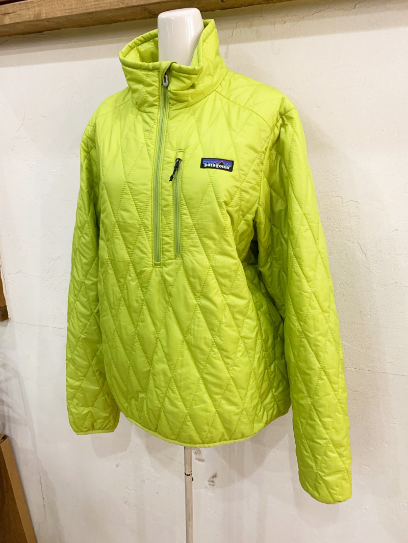 F88★Patagonia/パタゴニア ナノパフプルオーバー ハーフジップ キルティングP/O グリーン WOMEN'S Mサイズ ミッドレイヤー ★_画像3