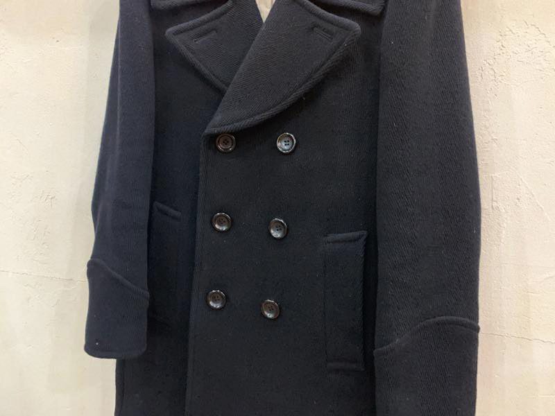 W87★RUDE GALLERY/ルードギャラリー メルトンPコート PEA COAT ブラック サイズ3 メンズ コート アウター USED ★_画像3