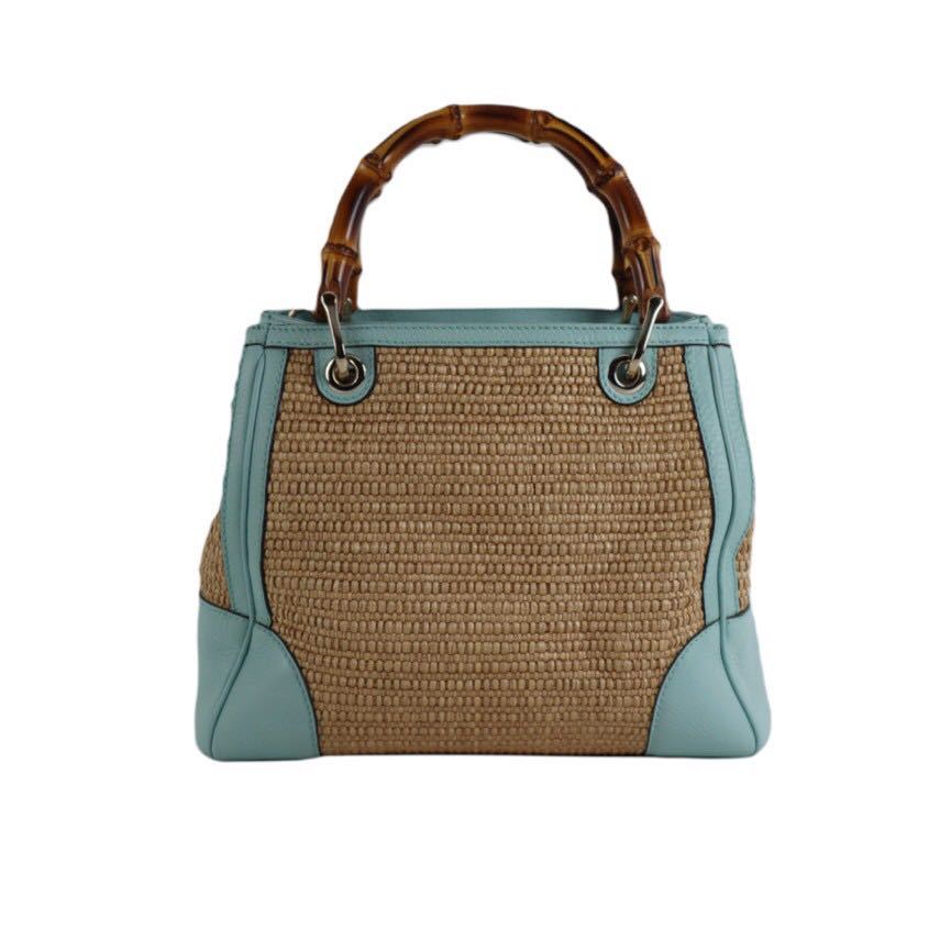 美品 GUCCI グッチ バンブー ショッパー スモールトートバッグ 2WAY