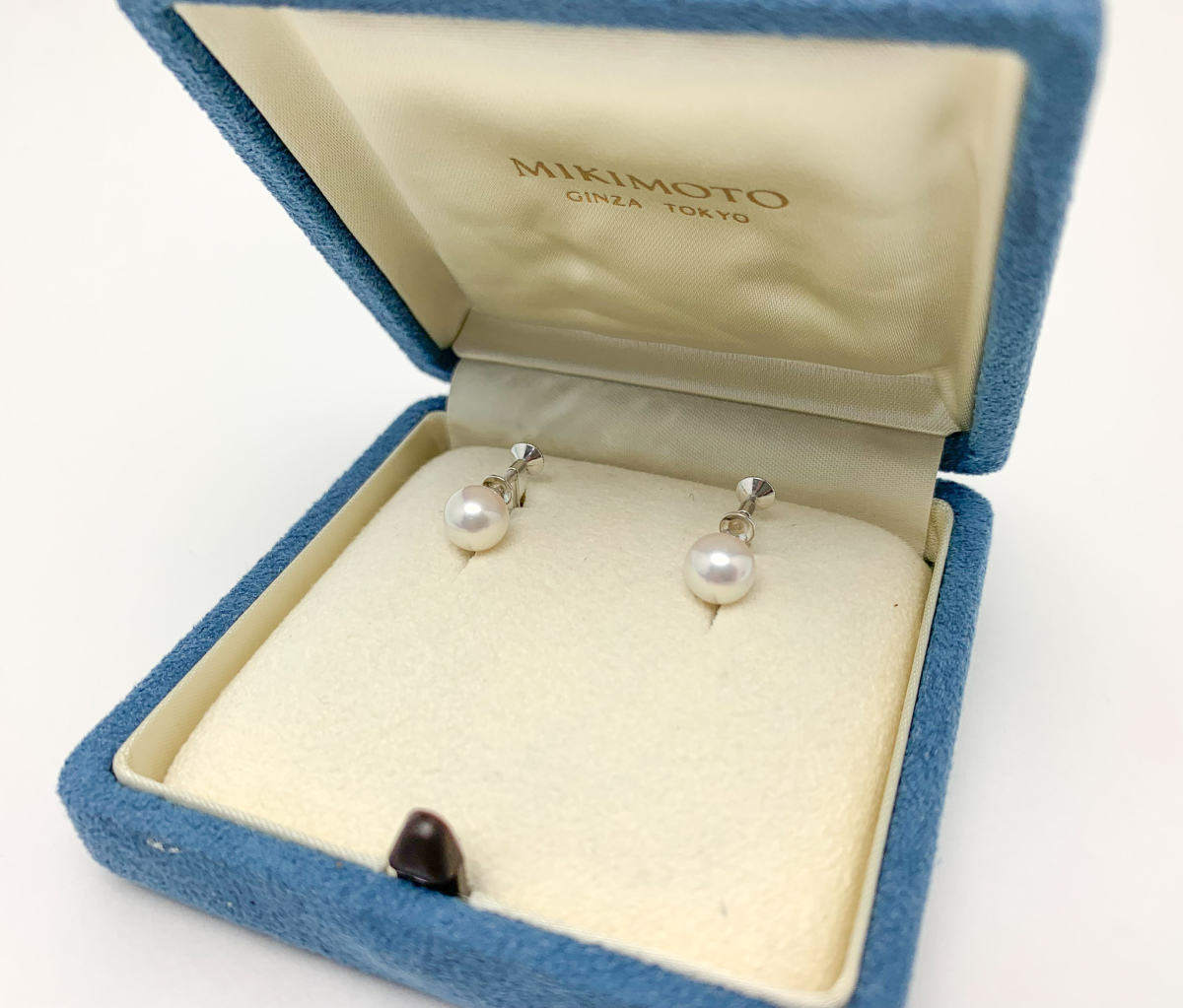 MIKIMOTO Mikimoto K18 18 золотой белое золото Akoya жемчуг жемчуг серьги аксессуары 