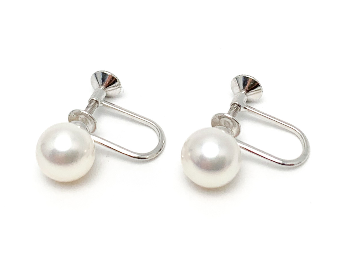 MIKIMOTO ミキモト K18 18金ホワイトゴールド アコヤパール 真珠