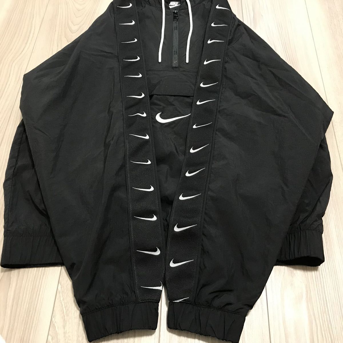 NIKE SWOOSH WOVEN JACKETナイキ ビッグ スウォッシュ ナイロン ウーブン ジャケット アノラック パーカー ウィンドブレーカー  フーディーM