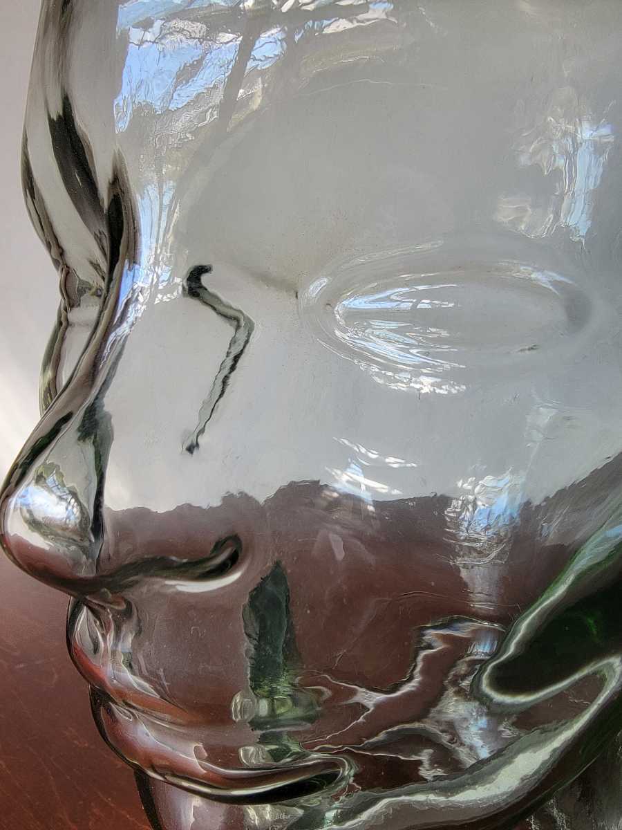 スペイン ヴィンテージ ガラス ヘッドマネキン ヘッドトルソー ガラス 店鋪什器 オブジェ ディスプレイ ミッドセンチュリー 頭