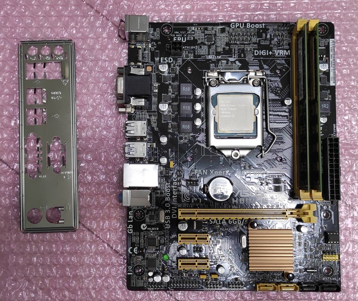 CPU Core i7-4790 + マザーボード ASUS H81M-E + RAM 16G www