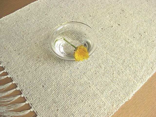 １ ハンドメイド 綿麻混 手織り テーブルセンター ランチョンマット