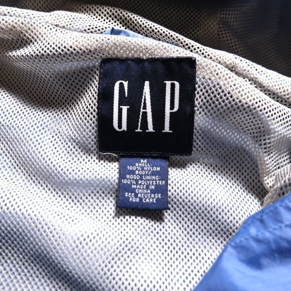 2000 year made Gap GAP 2 tone nylon ano rack Parker (M) light blue × black bai color pull over 00\'s 00 period old tag Old old clothes 