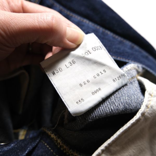90's USA製 リーバイス Levi's 501XX バレンシア工場 デニム パンツ (30) 濃紺 90年代 アメリカ製 オールド 1998年製 赤タブ ビッグE 赤耳